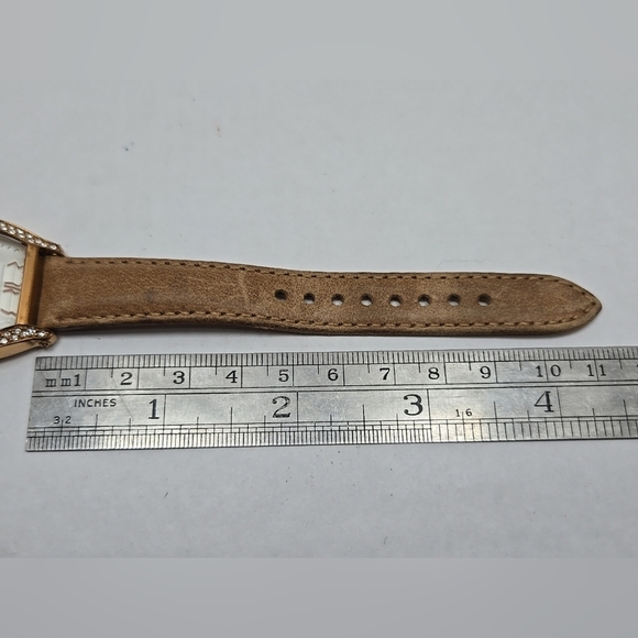 Fossil Wallace ES3108 Womens Rose Gold Tonneau Crystal Quartz Watch New Battery - Picture 7 of 11